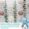 Citrus; Artificial Eucalyptus Wall Decor with Seashells – 32x32 Inch Coastal Boho Wall Hanging with Starfish, Conch & Wooden Bead Garland for Bedroom, Bathroom, Living Room & Beach House Decor; Category:Tabletop Decor; Image:4